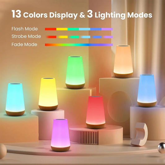 13-Color RGB Touch Night Lamp with Remote