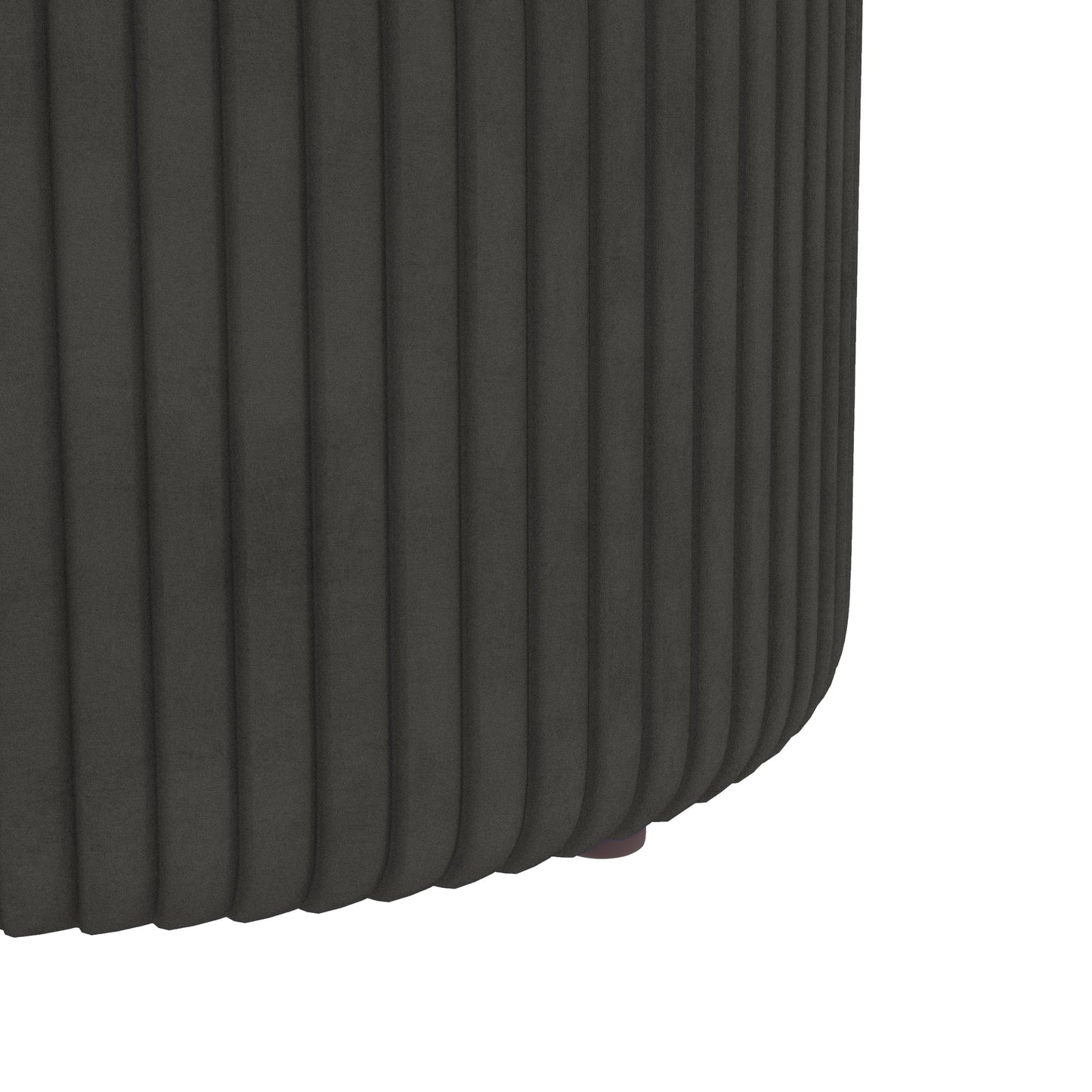 Round Storage Foot Stool, Velvet-Feel Fabric Upholstered Pouffe