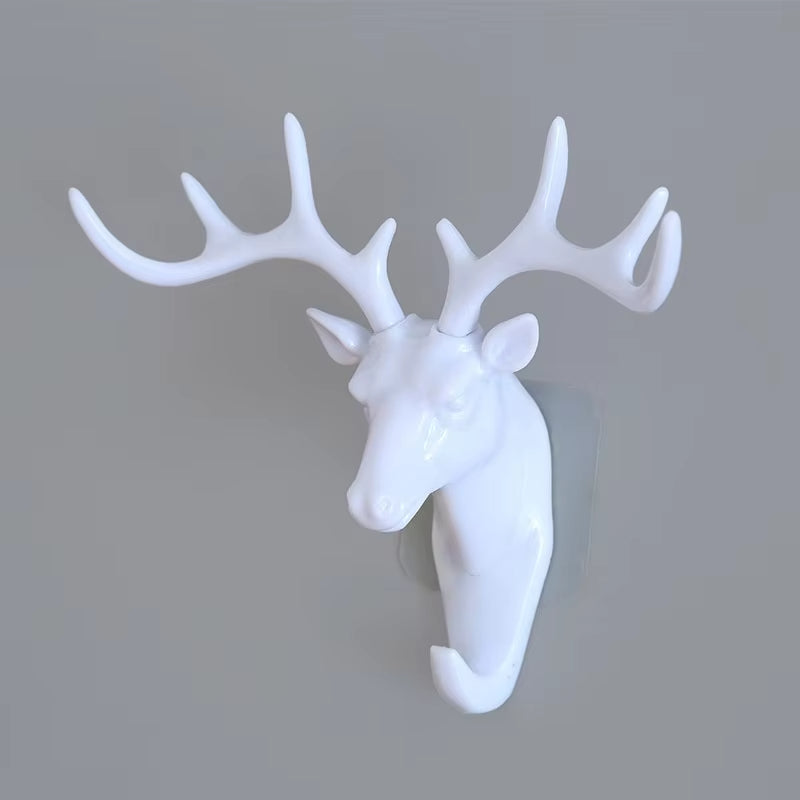 Vintage Deer Antler Wall Hook Rack