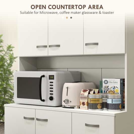 Kitchen Storage Cabinet with 6 Doors, Drawer, Adjustable Shelves