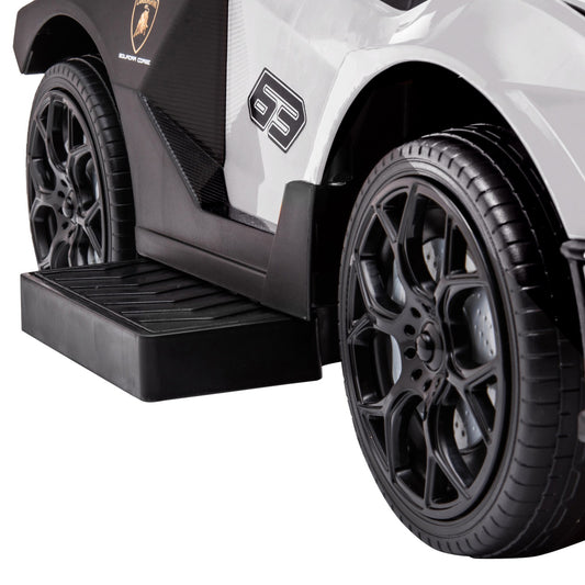 AIYAPLAY Lamborghini 2 in 1 Baby Ride on Push Car Toddler Push along Car, White