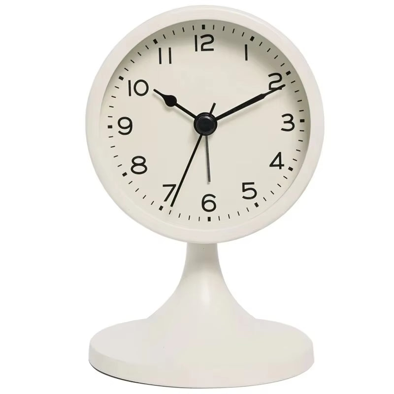 Nordic Metal Round Silent Bedside Alarm Clock