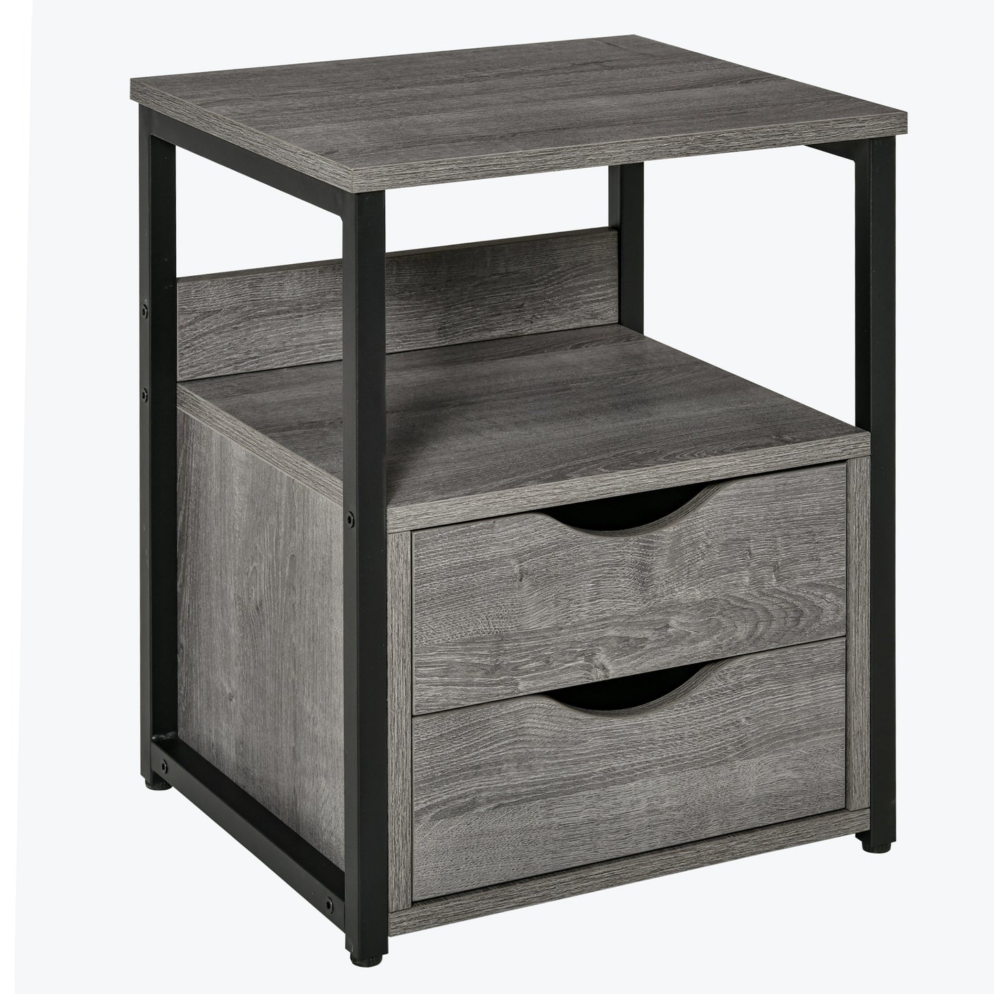 Bedroom Accent End Table with Shelf and Drawer
