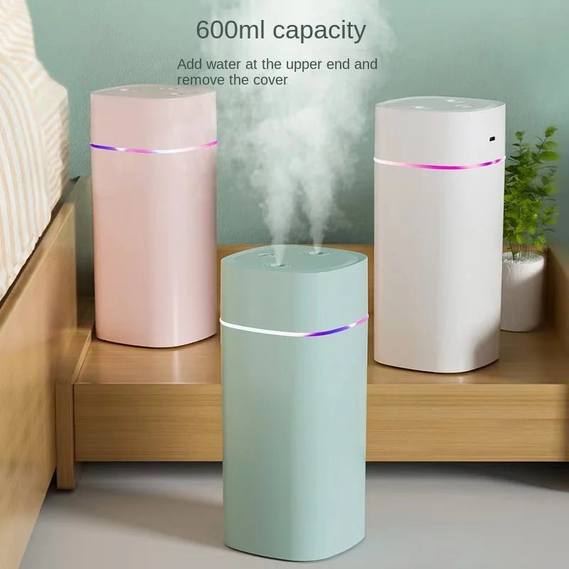 600ML Dual Nozzle USB Humidifier Ultra Quiet