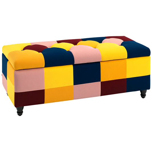 114 X 47 X 47Cm Velvet Storage Ottoman with Lid for Living Room Bedroom
