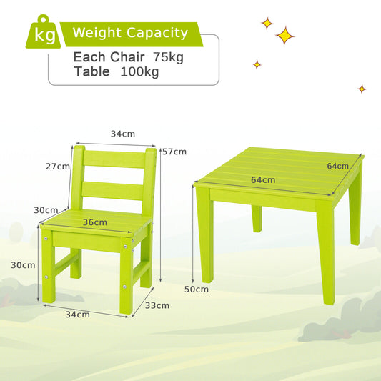 3-Piece Kids Table & Chairs Set Toddler Activity Table Desk Chairs Waterproof