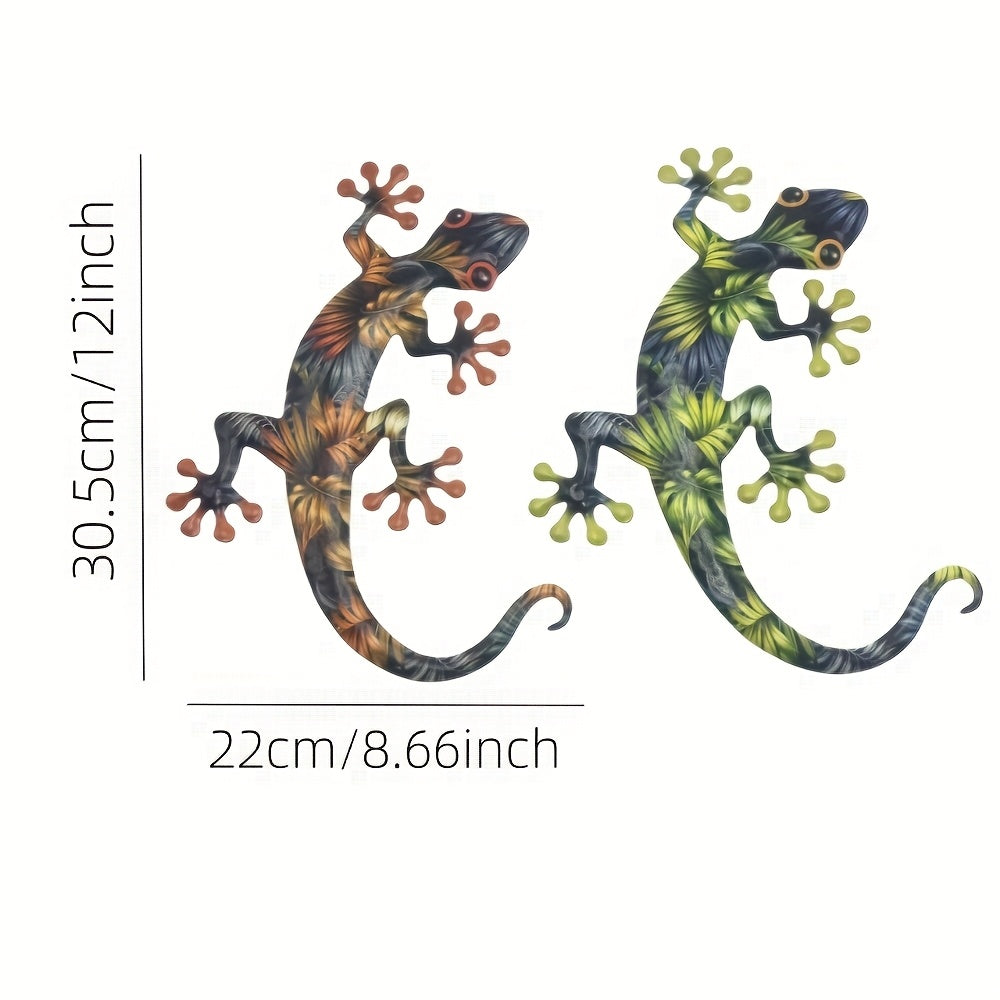 2-Piece Metal Gecko Wall Art Set