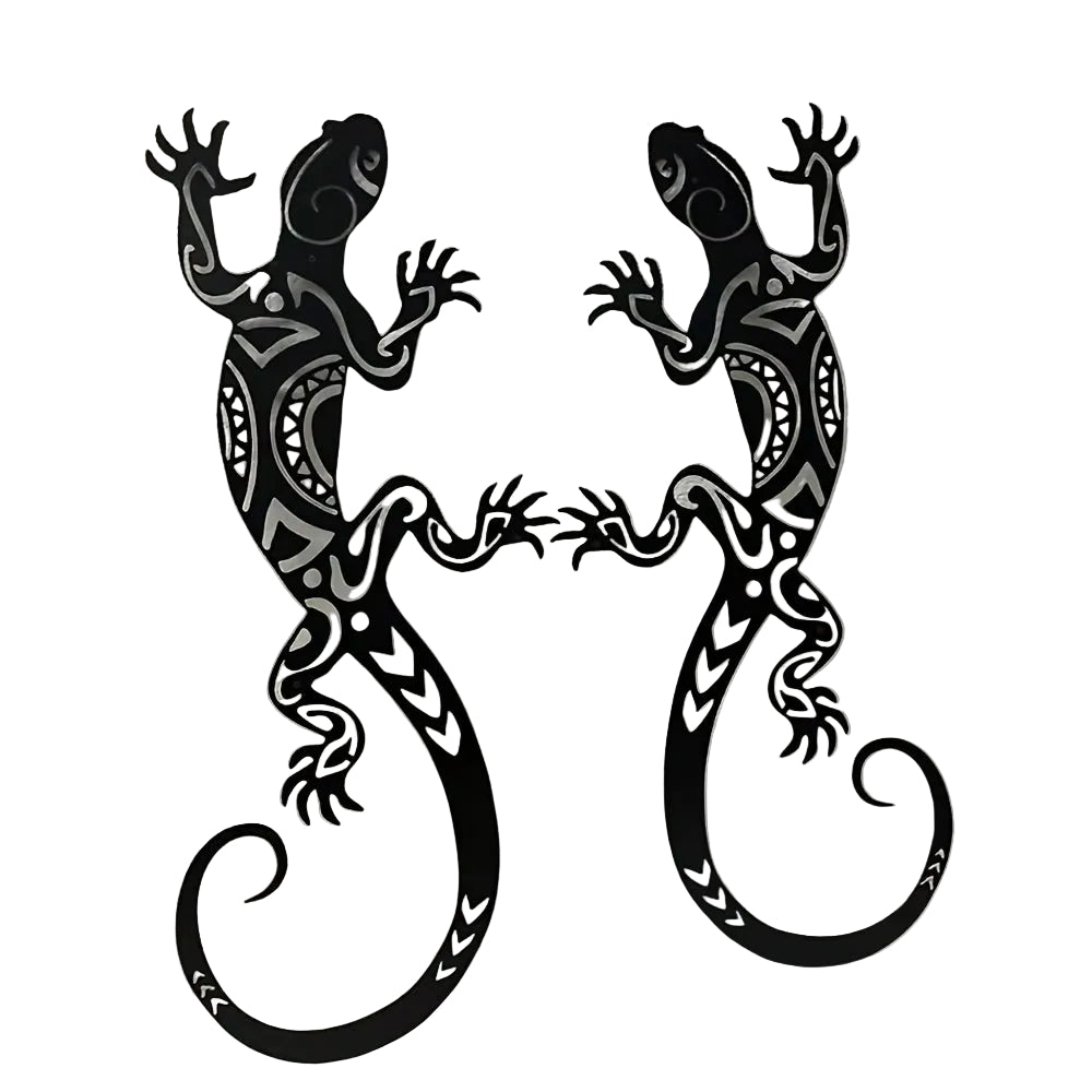 2-Piece Metal Gecko Wall Art Set