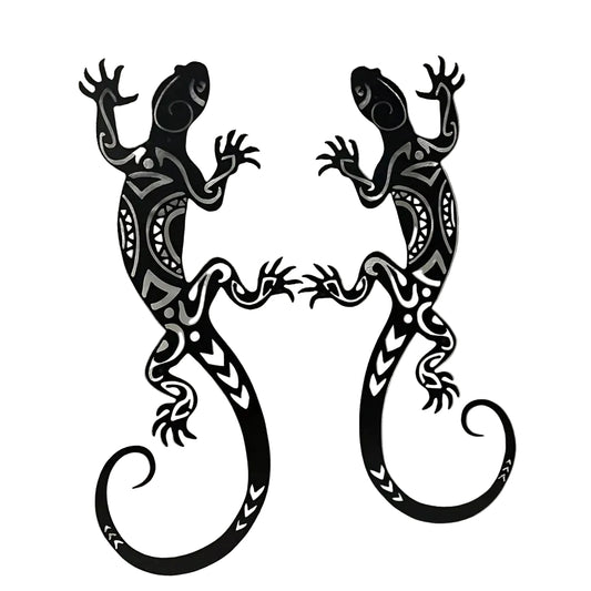 2-Piece Metal Gecko Wall Art Set