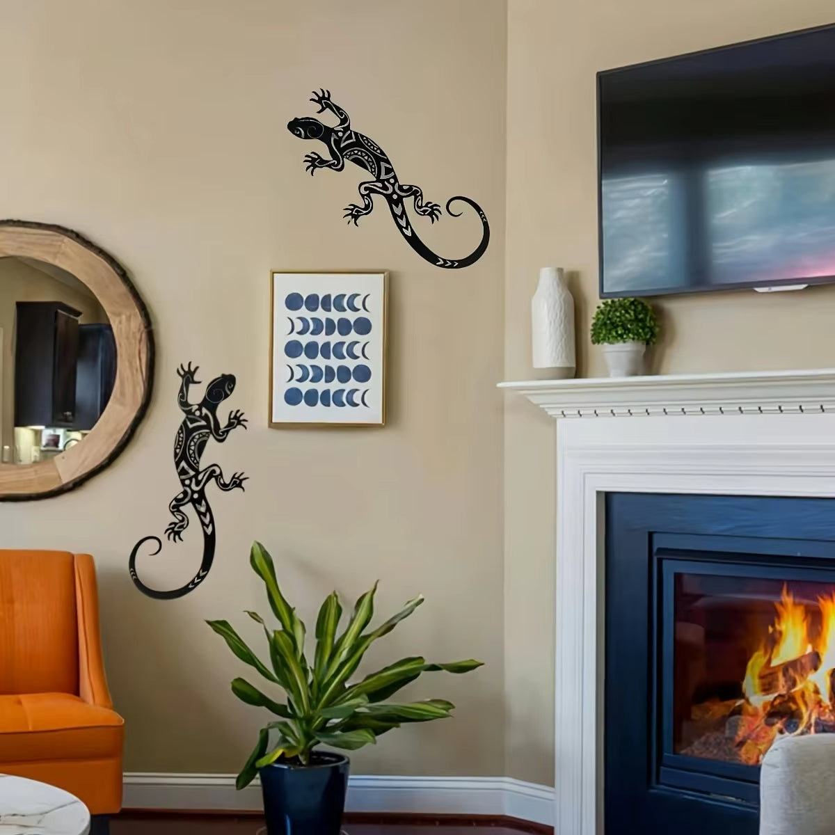 2-Piece Metal Gecko Wall Art Set