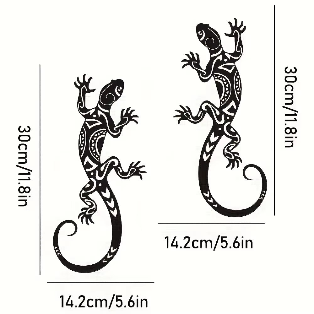 2-Piece Metal Gecko Wall Art Set