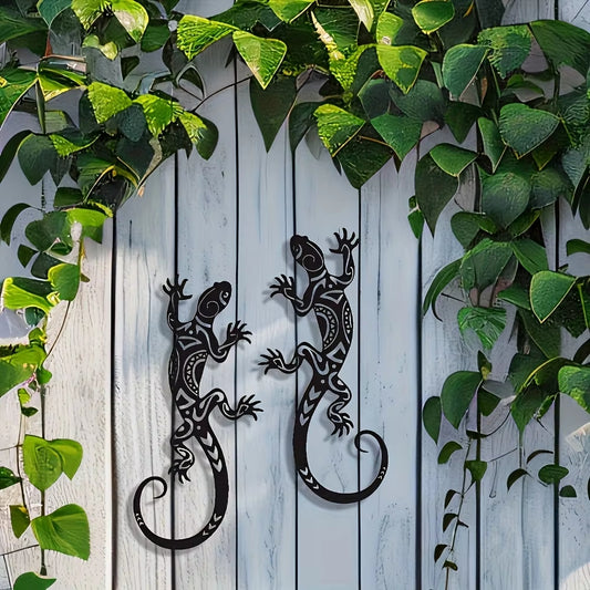 2-Piece Metal Gecko Wall Art Set