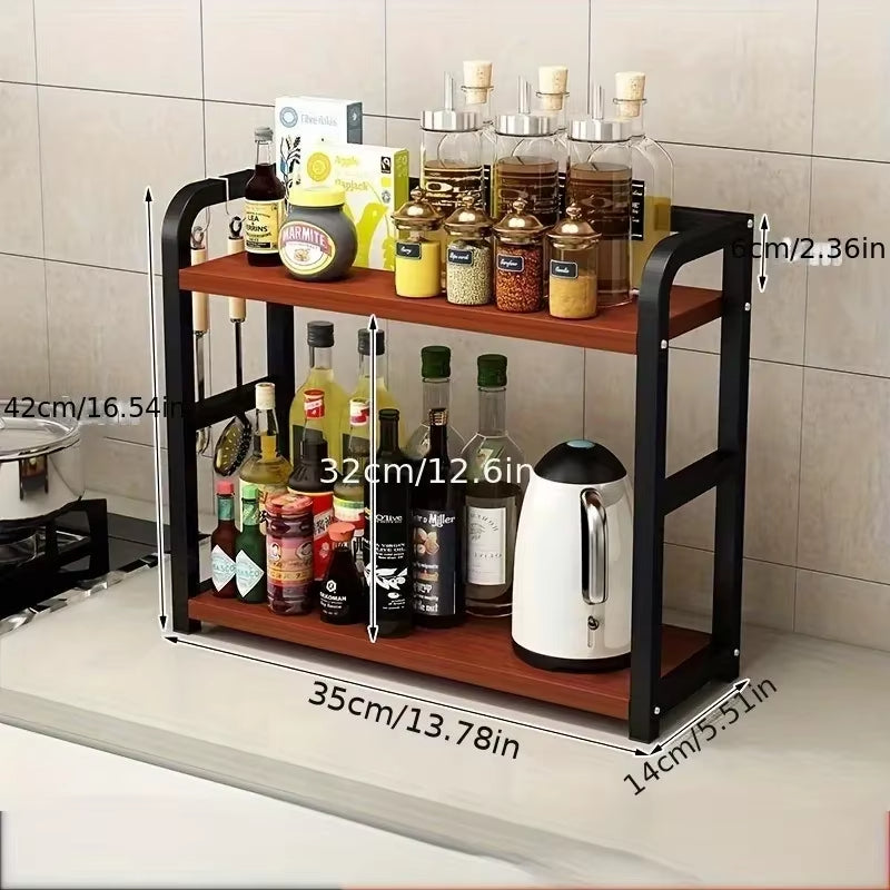 2-Tier Metal Countertop Shelf