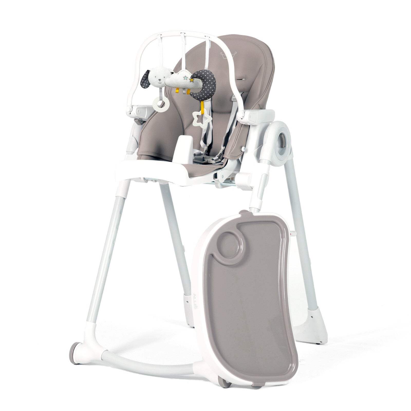 3-In-1 High Chair for Baby Kids Seat Highchair with Activity Toys - Grey/ White