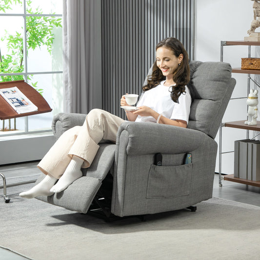 HOMCOM Power Lift Recliner Chair for Elderly with Massage and Heat Grey