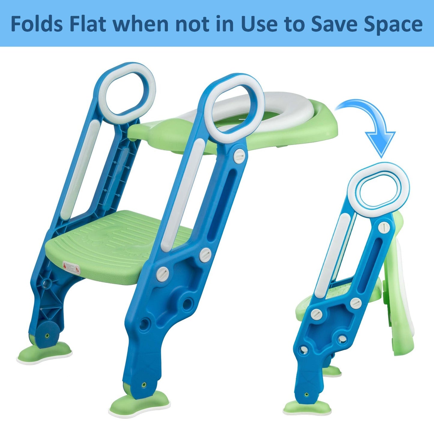 Children Toilet Seat & Ladder Toddler Training Step up Easy Fold down for Kids