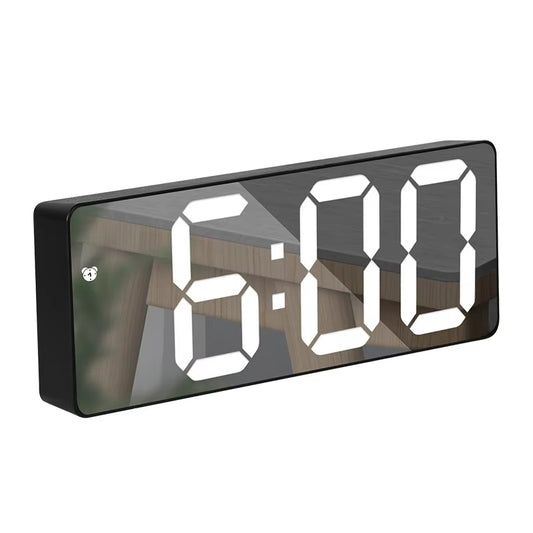 Smart LED Mirror Alarm Clock with Temperature