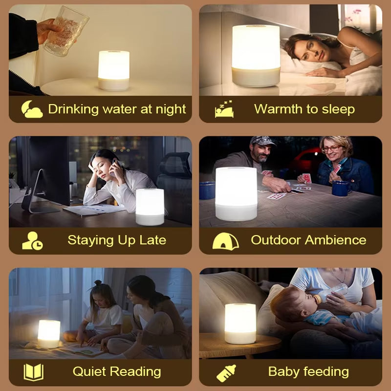 Dimmable LED Bedside Touch Night Lamp