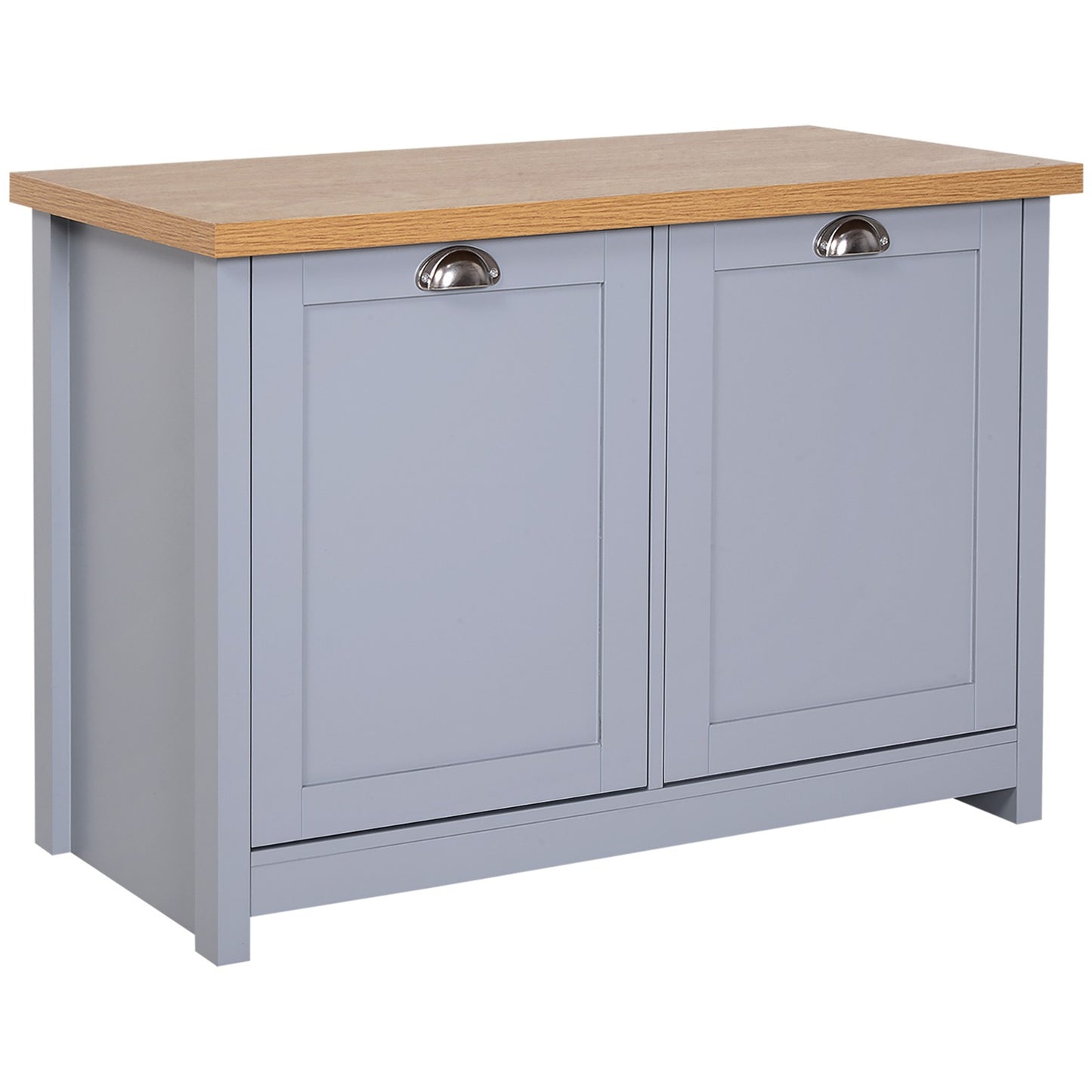 HOMCOM Shoe Cabinet 4Storage Units Wood Effect Top Entryway Livingroom Furniture