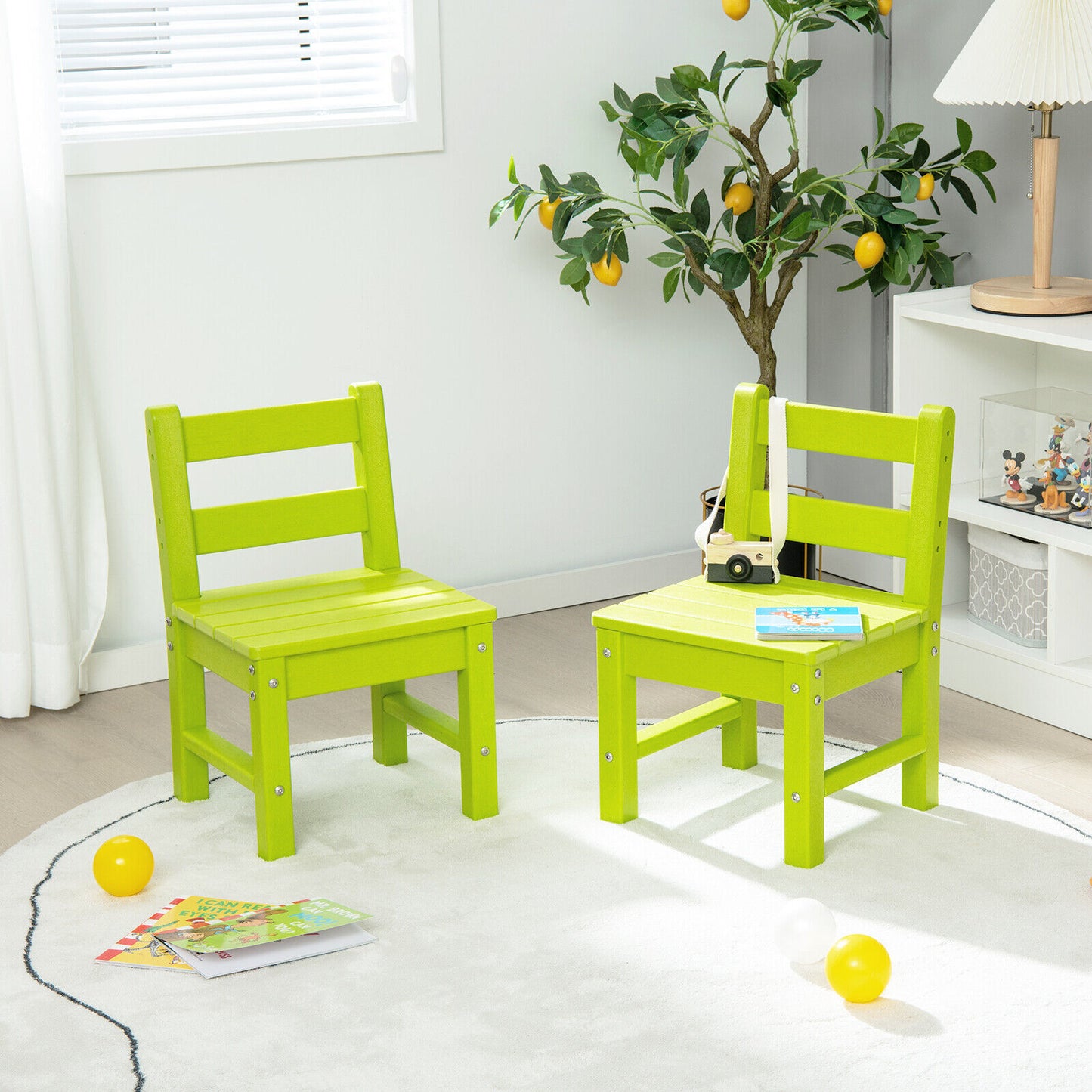 3-Piece Kids Table & Chairs Set Toddler Activity Table Desk Chairs Waterproof