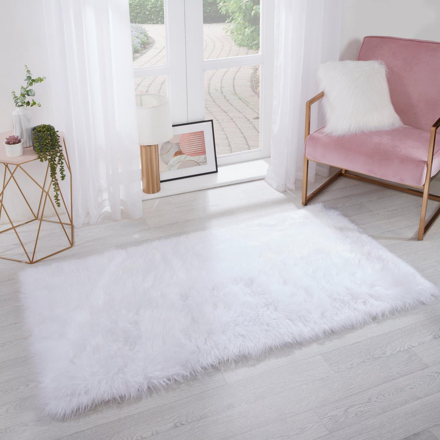 Large Rug Runner Faux Sheepskin Shaggy Living Room Hallway Soft Carpet Floor Mat