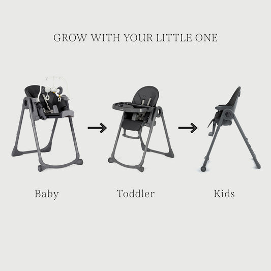 3-In-1 High Chair for Baby Kids Seat Highchair with Activity Toys - Grey/ White