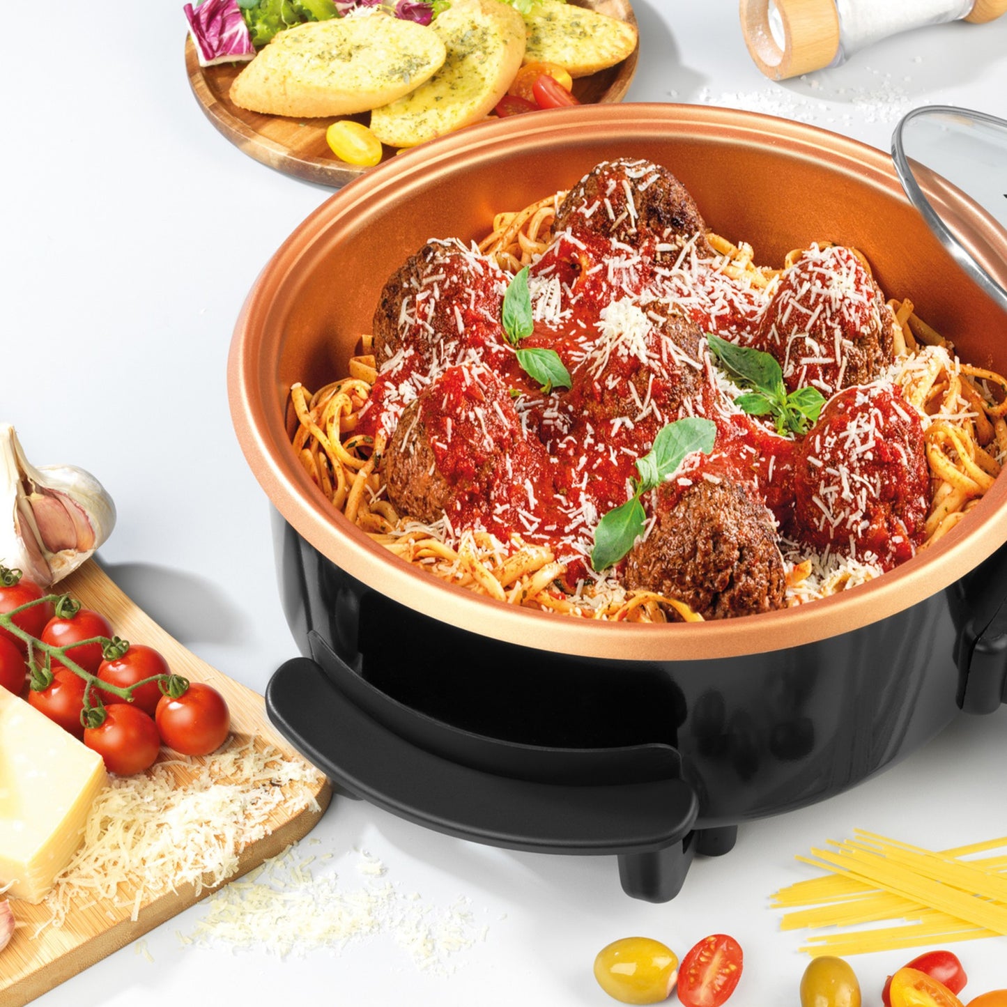 Electric Multi Cooker Non-Stick Cooking Pan Skillet Meal Maker Giles & Posner