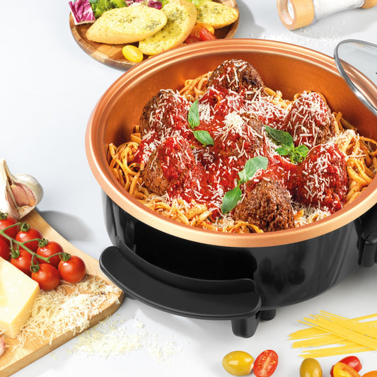 Electric Multi Cooker Non-Stick Cooking Pan Skillet Meal Maker Giles & Posner
