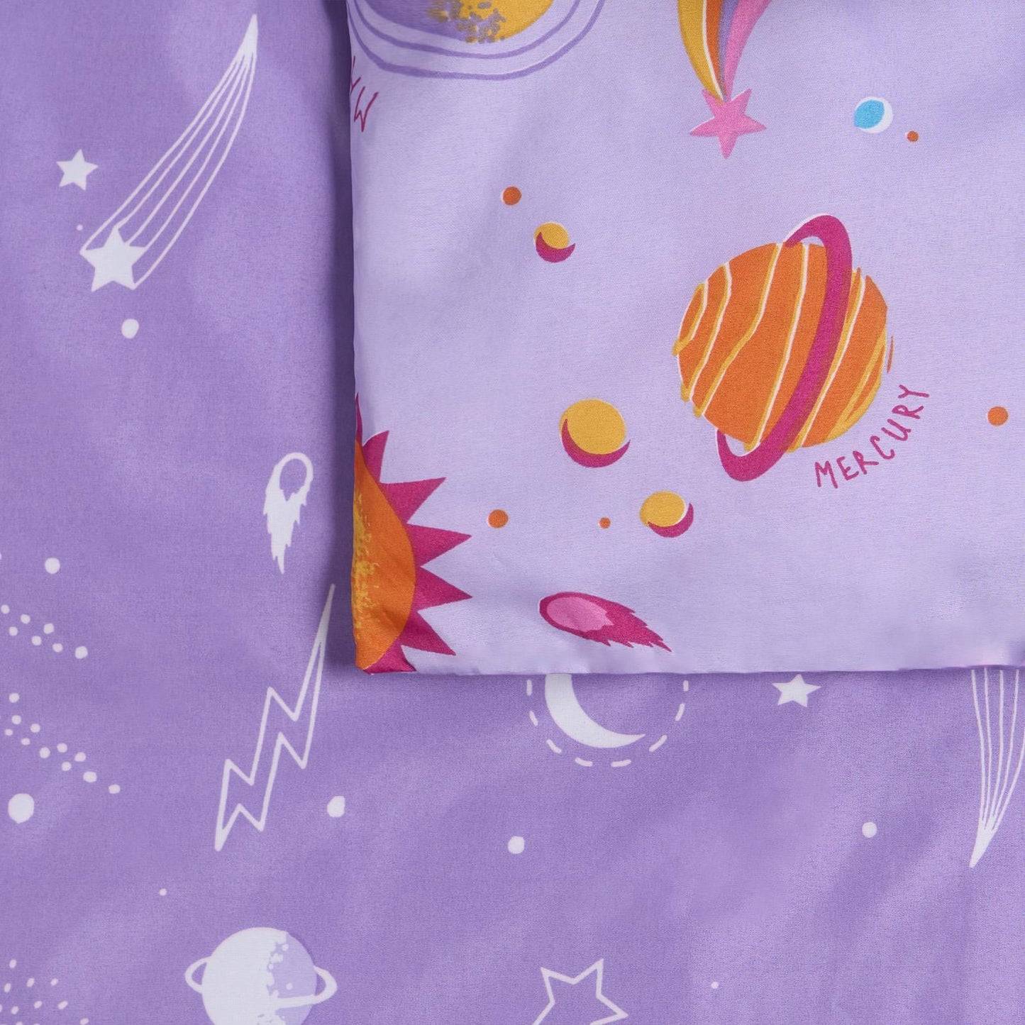 Stars Reversible Duvet Cover Set Soft Quilt with Pillowcase Space Kids Bedding
