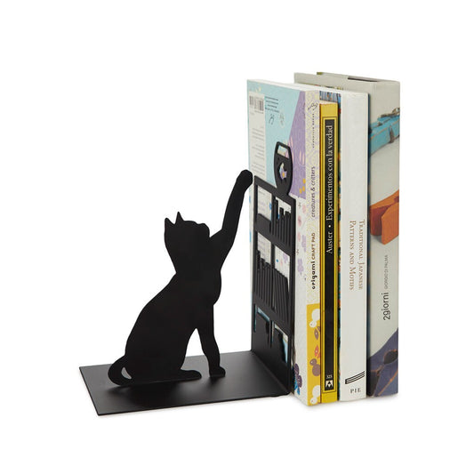 Book Ends Black Metal Heavy Duty Art Deco Home Office Shelf anti Slip Bookends