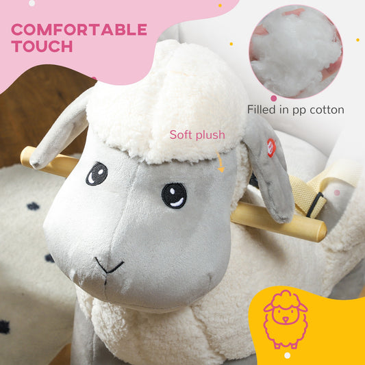 AIYAPLAY Baby Rocking Horse with Safety Belt, Sound, for Ages 18-36 Months