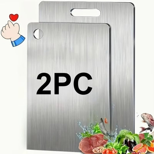 2pcs Stainless Steel Cutting Board Set