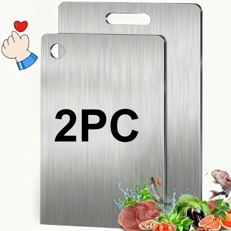 2pcs Stainless Steel Cutting Board Set