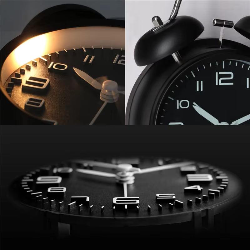 4'' Twin Bell Loud Alarm Clock with Backlight