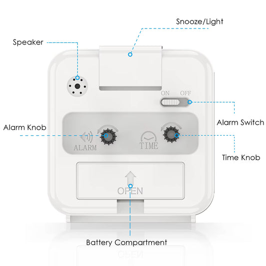ORIA Small Analog Bedside Alarm Clock