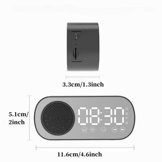 Mini Mirror LED Alarm Clock with FM Speaker