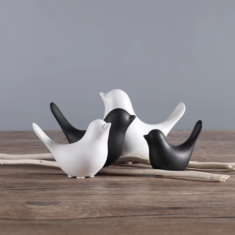 Nordic Ceramic Bird Figurine Table Decor