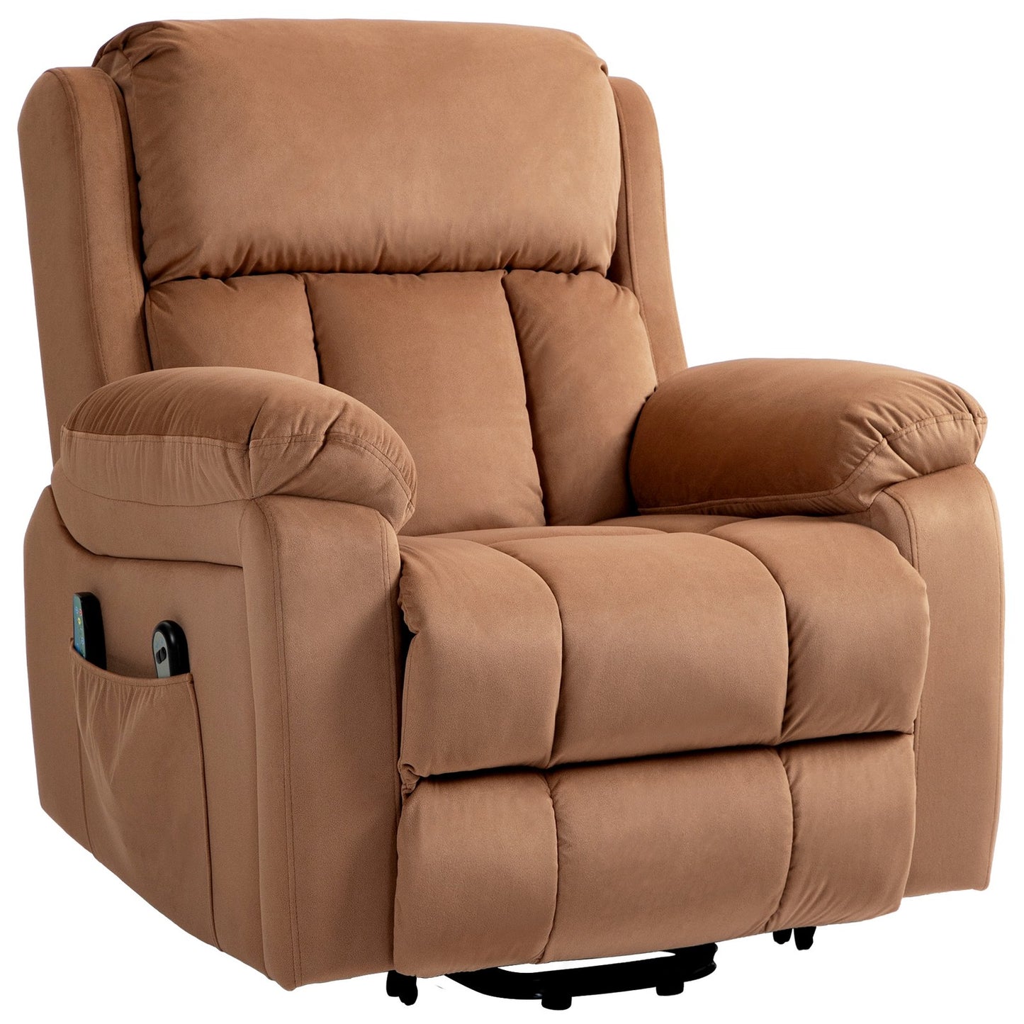 HOMCOM Lift Chair Riser and Recliner Chair with Vibration Massage, Heat, Brown