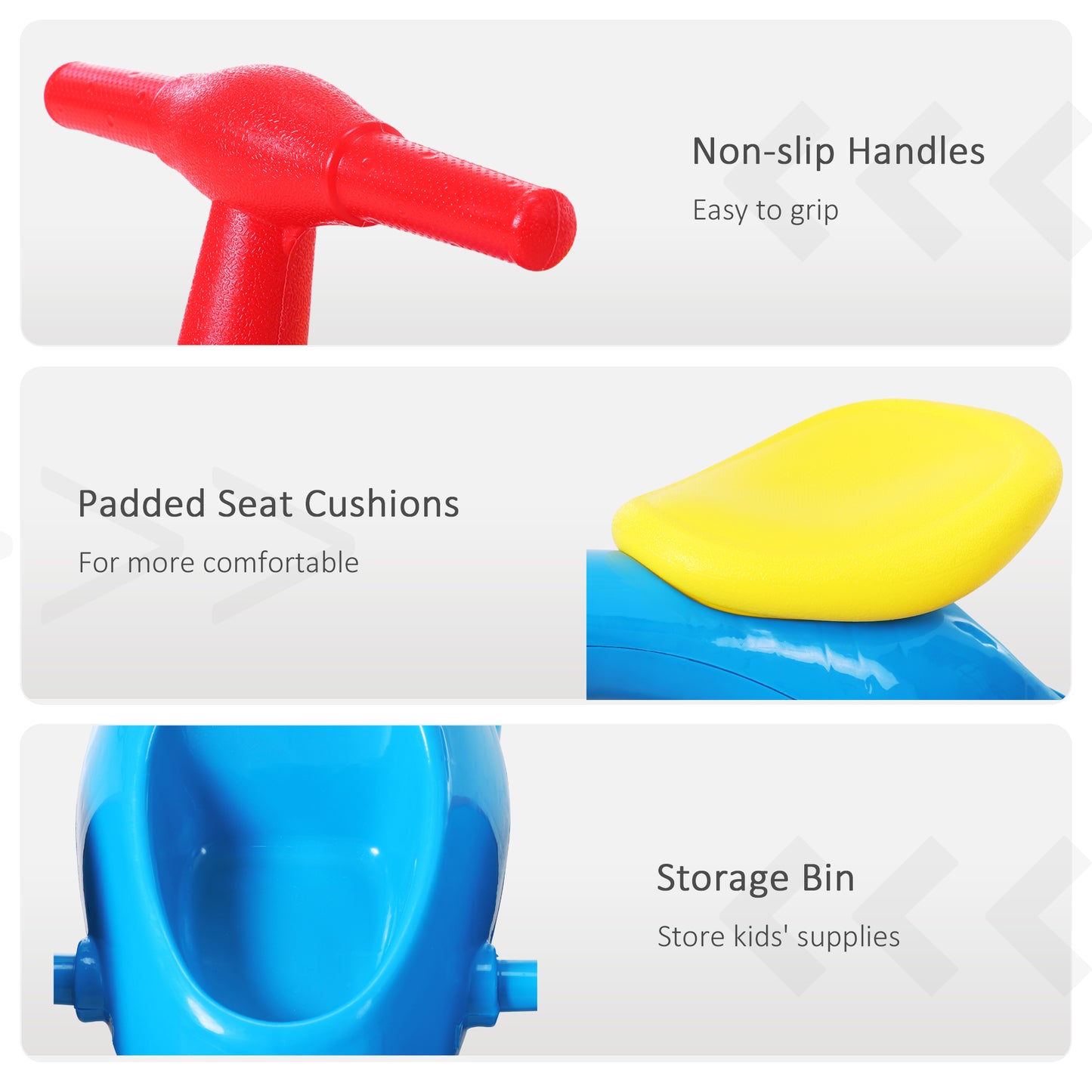 Baby Balance Bike Toddler Safe Training 4 Smooth Rubber Wheels W/Storage Bin