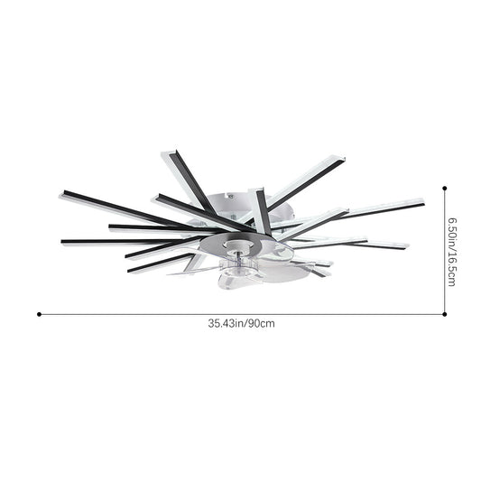 6 Speed Large LED Ceiling Fan with Lighting LED Light Adjustable Wind + Remote