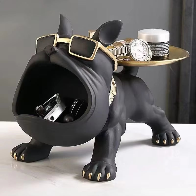 30cm Bulldog Resin Storage Figurine