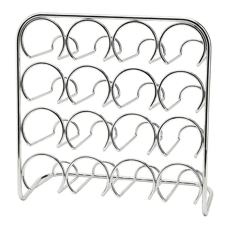 4-Tier Chrome Spice Rack – Holds 16 Jars