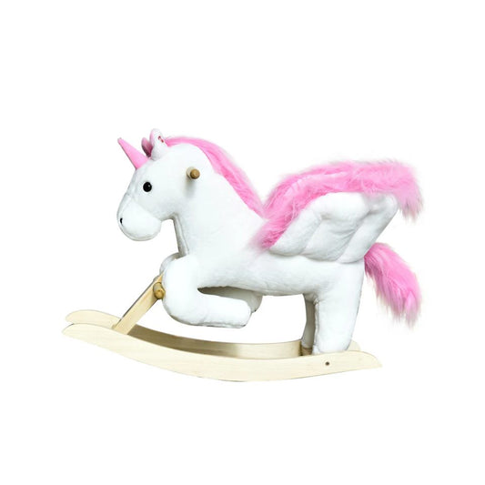 Kids Ride-On Unicorn Rocking Horse – Plush with Music