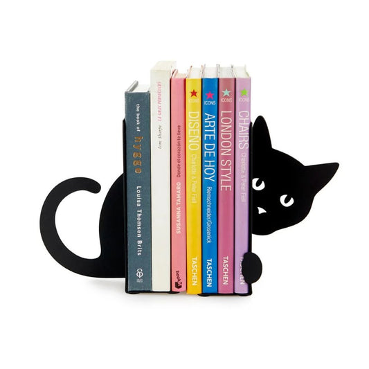 Black Metal Bookend – Heavy Duty, Anti-Slip