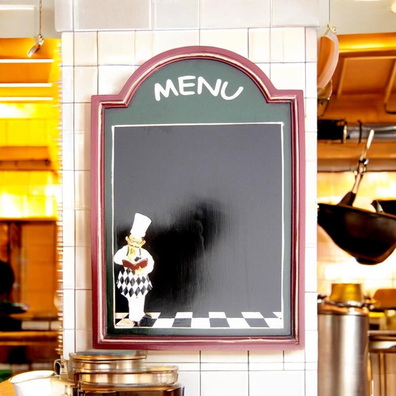 Chef Chalk Board Memo Menu for Kitchen Bistro Restaurant : 60 Cm X 40 Cm