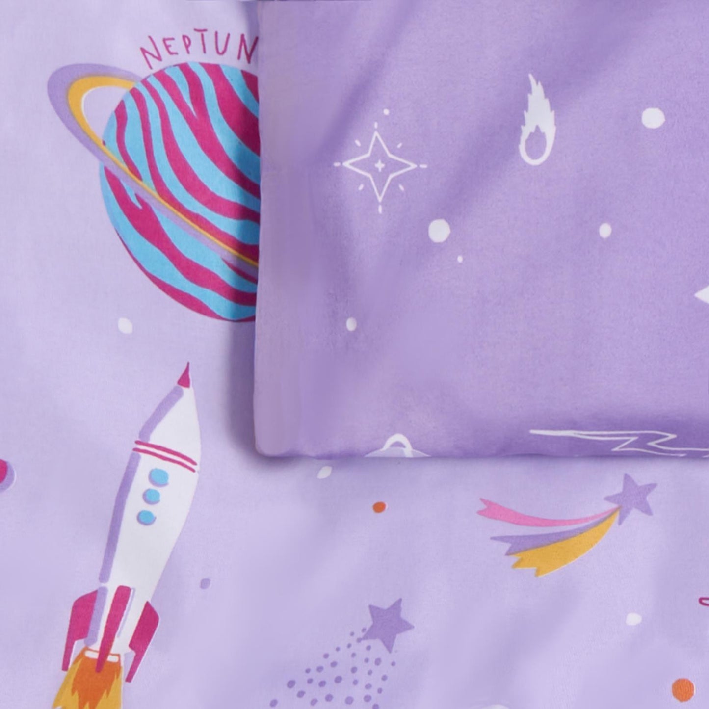 Stars Reversible Duvet Cover Set Soft Quilt with Pillowcase Space Kids Bedding
