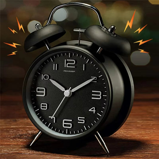 4'' Twin Bell Loud Alarm Clock with Backlight