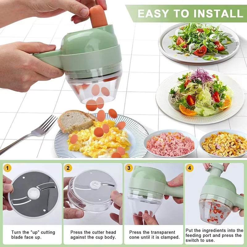 4In1 Electric Vegetable Cutter Set