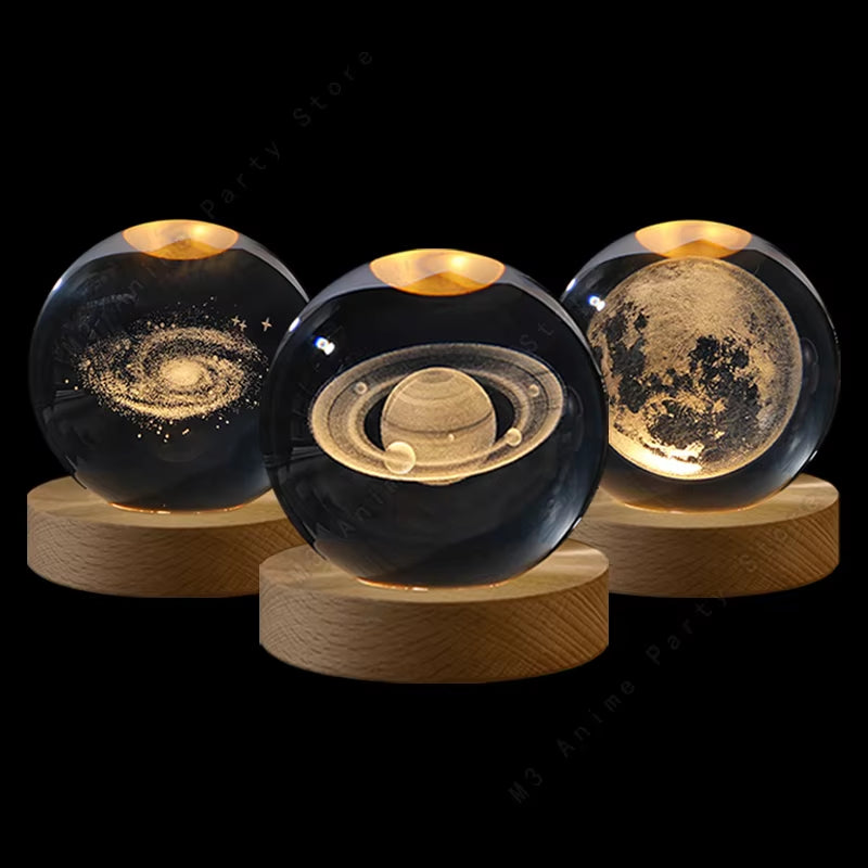3D Crystal Ball Galaxy LED Night Light