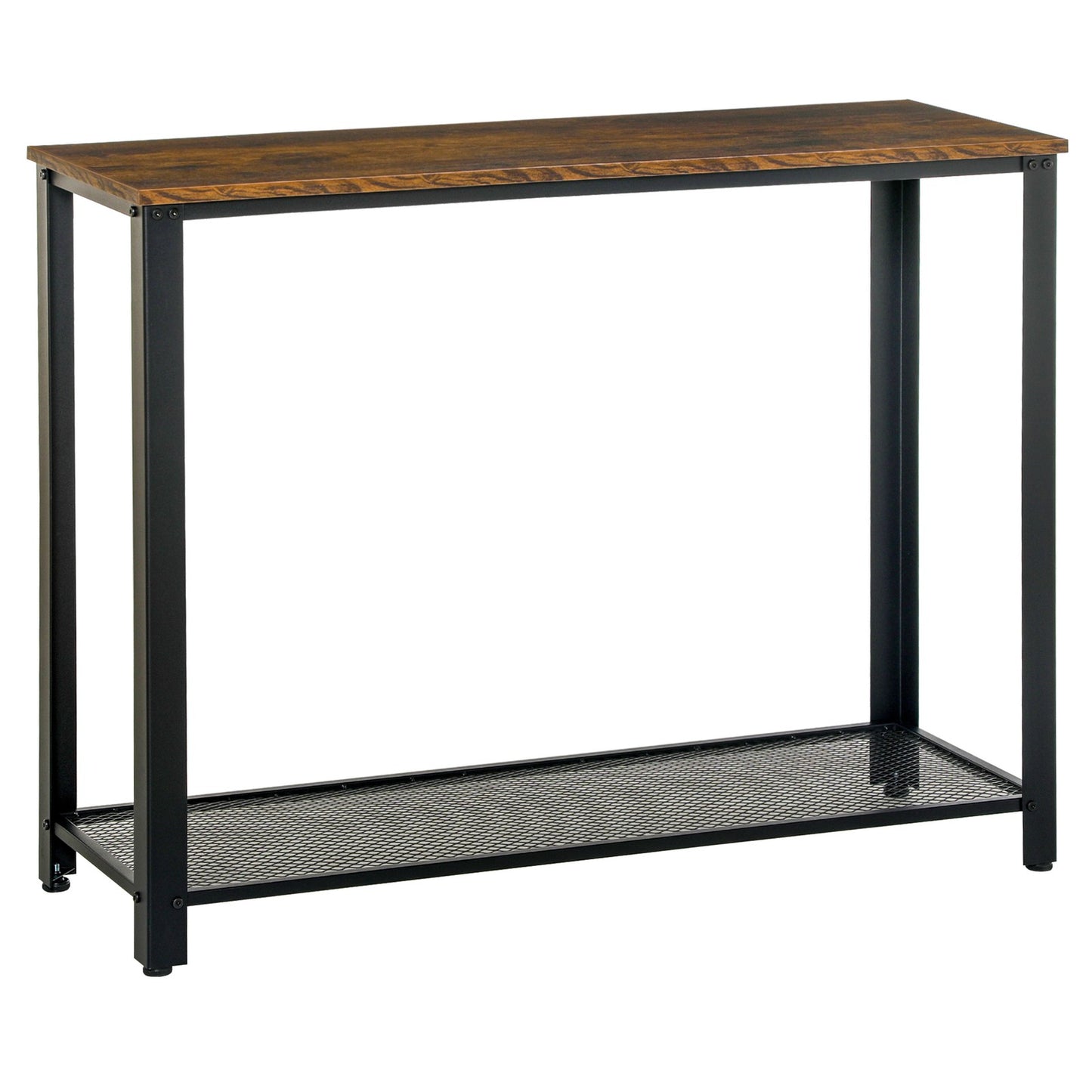 2-Tier Console Table Side/End Table W/ Mesh Shelf Entryway Hallway Furniture